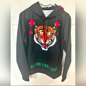Taylor Swift Black Hoodie with Tiger and Floral Design